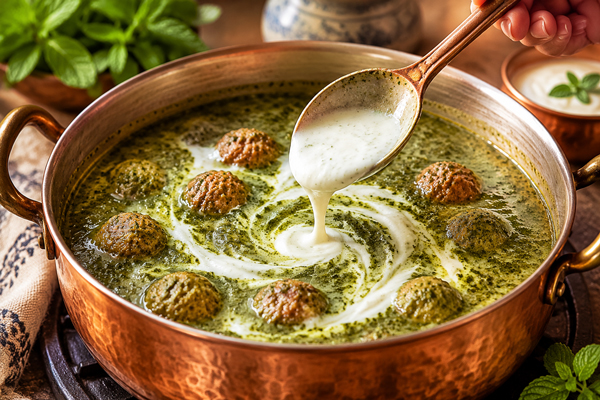 افزودن ماست به آش بدون حبوبات